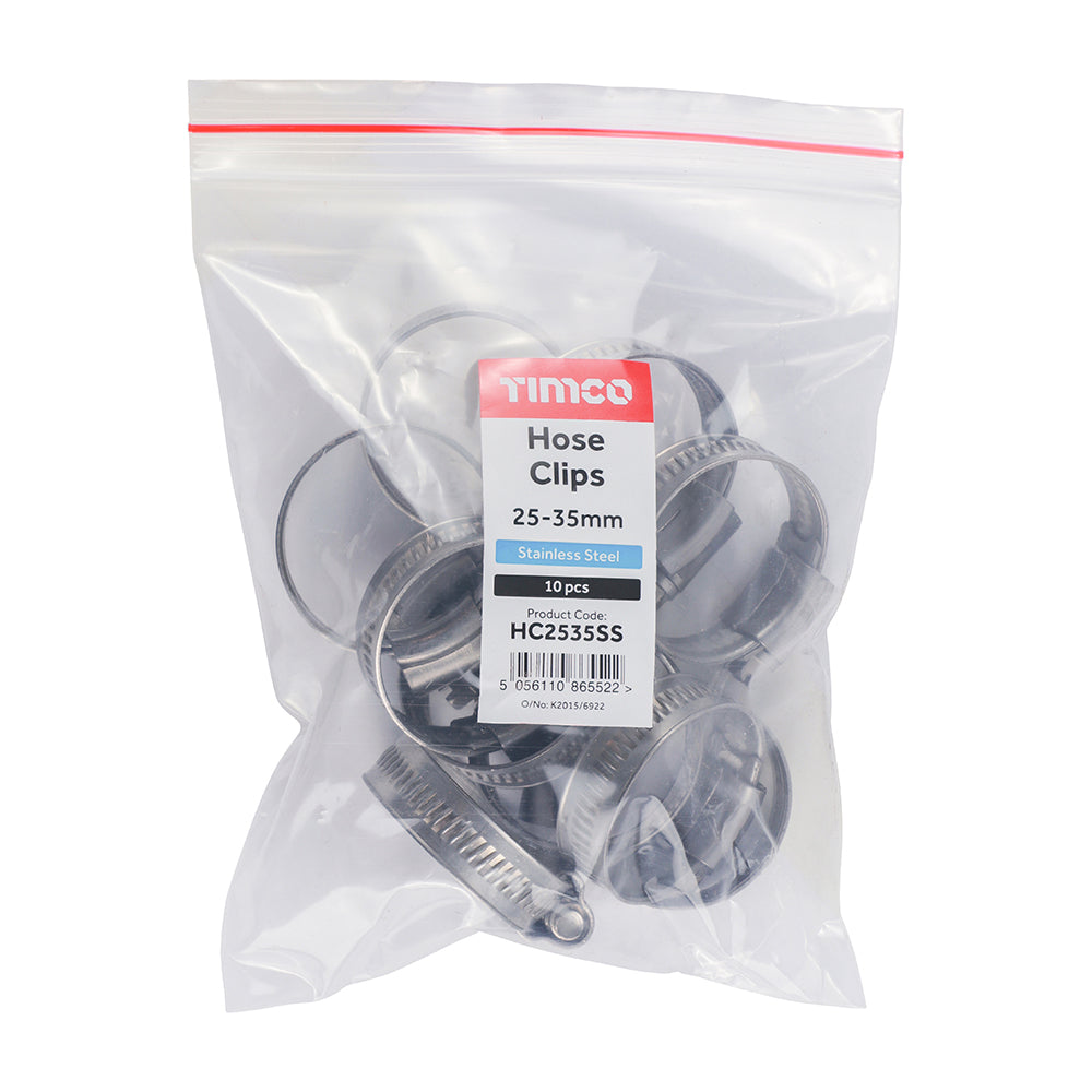 TIMCO Hose Clips A2 Stainless Steel - 25-35mm - Image