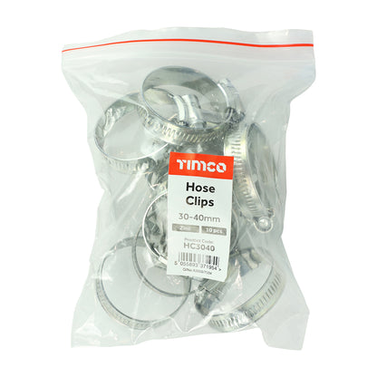TIMCO Hose Clips Silver - 30-40mm - Image