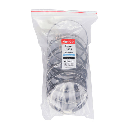 TIMCO Hose Clips A2 Stainless Steel - 70-90mm - Image