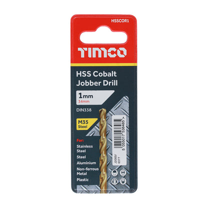 TIMCO Ground Jobber Drills - Cobalt M35 - 1.0mm - Image