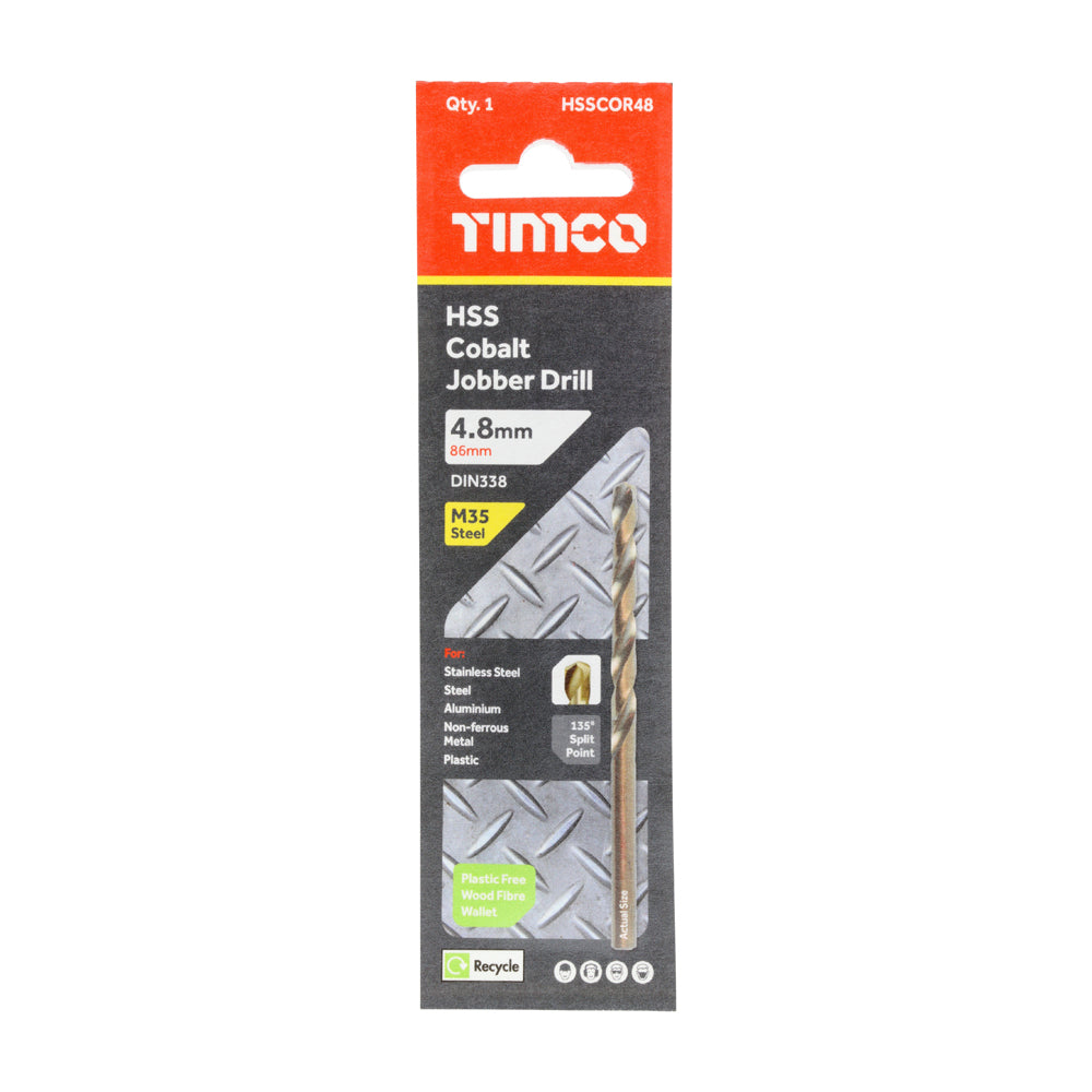 TIMCO Ground Jobber Drills - Cobalt M35 - 4.8mm - Image