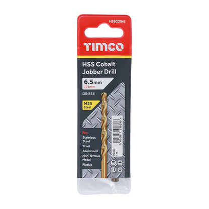 TIMCO Ground Jobber Drills - Cobalt M35 - 6.5mm - Image