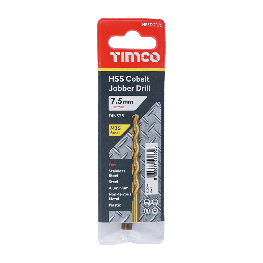 TIMCO Ground Jobber Drills - Cobalt M35 - 7.5mm - Image