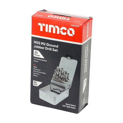TIMCO Ground Jobber Drills Set HSS - 25pcs - Image