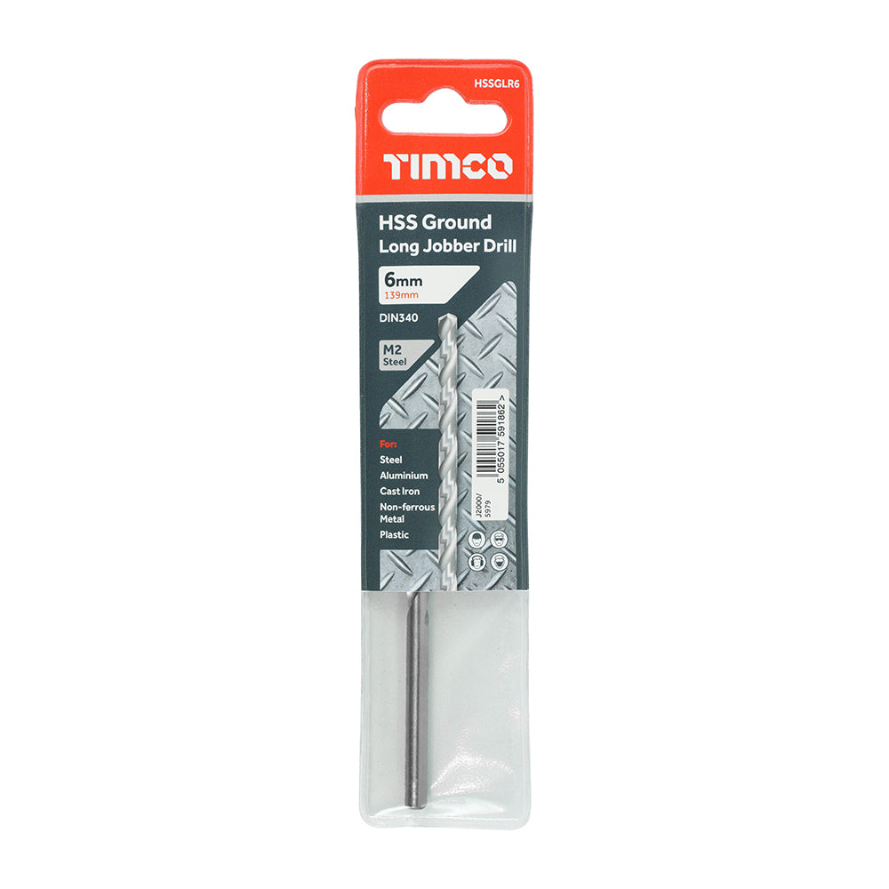 TIMCO Ground Long Jobber Drills HSS M2 - 6.0mm - Image