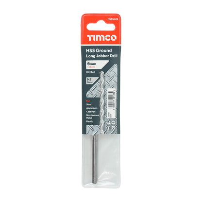 TIMCO Ground Long Jobber Drills HSS M2 - 6.0mm - Image