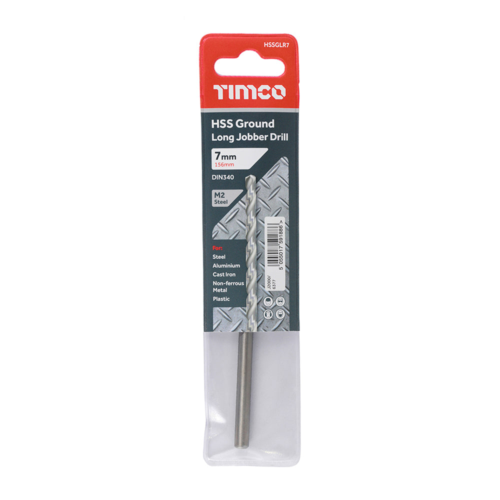 TIMCO Ground Long Jobber Drills HSS M2 - 7.0mm - Image