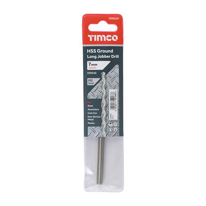 TIMCO Ground Long Jobber Drills HSS M2 - 7.0mm - Image