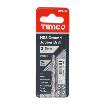 TIMCO Ground Jobber Drills HSS M2 - 3.5mm - Image