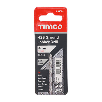 TIMCO Ground Jobber Drills HSS M2 - 4.0mm - Image