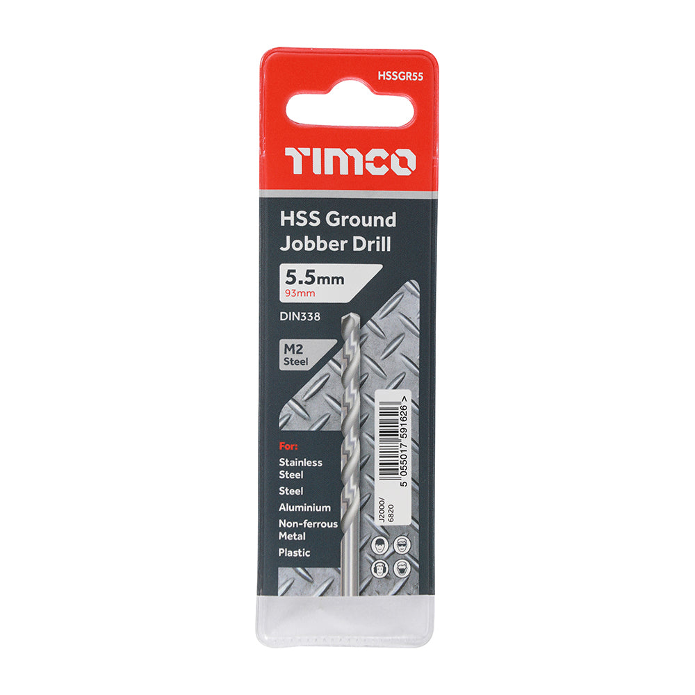 TIMCO Ground Jobber Drills HSS M2 - 5.5mm - Image
