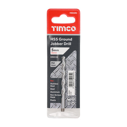 TIMCO Ground Jobber Drills HSS M2 - 5.0mm - Image