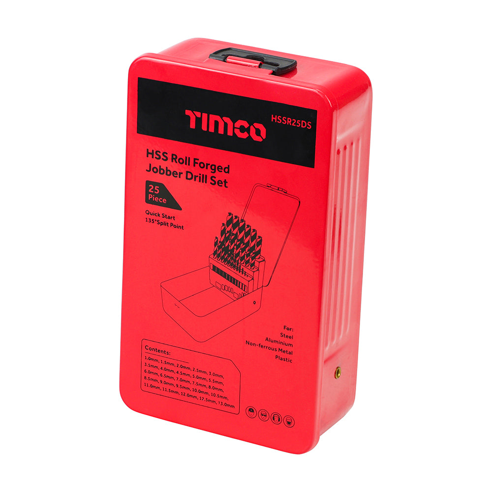 TIMCO Roll Forged Jobber Drills Set HSS - 25pcs - Image