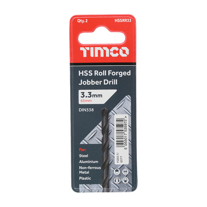 TIMCO Roll Forged Jobber Drills HSS - 3.3mm - Image