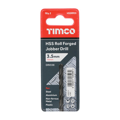 TIMCO Roll Forged Jobber Drills HSS - 3.5mm - Image