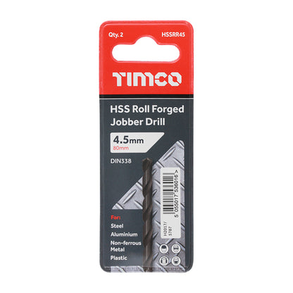 TIMCO Roll Forged Jobber Drills HSS - 4.5mm - Image