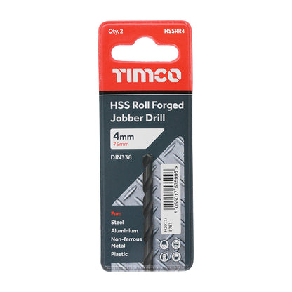 TIMCO Roll Forged Jobber Drills HSS - 4.0mm - Image