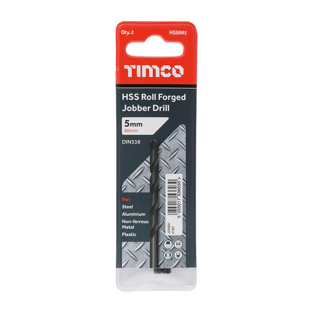 TIMCO Roll Forged Jobber Drills HSS - 5.0mm - Image