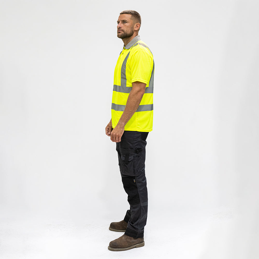 TIMCO Hi-Visibility Polo Shirt Short Sleeve Yellow - X Large - Image