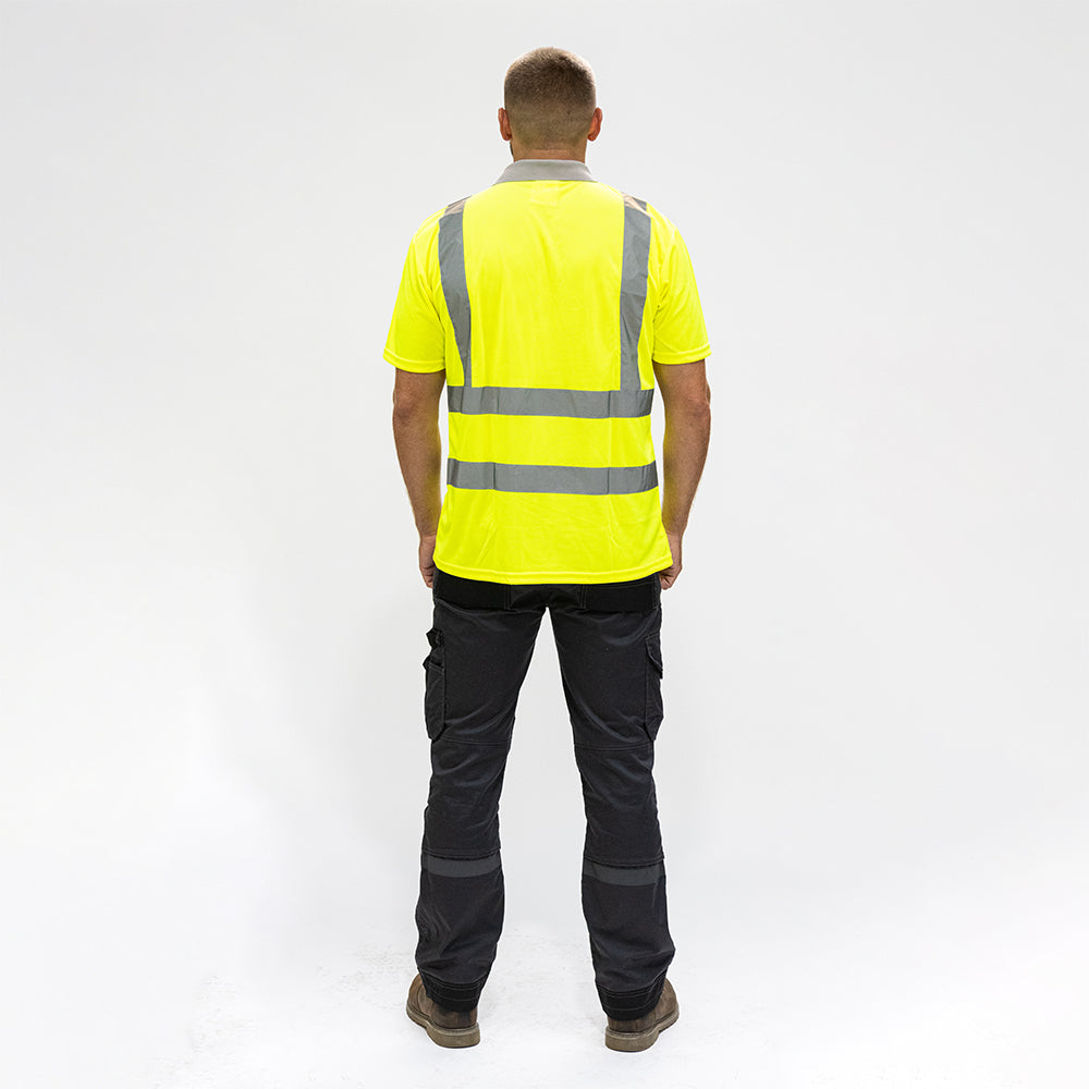 TIMCO Hi-Visibility Polo Shirt Short Sleeve Yellow - X Large - Image
