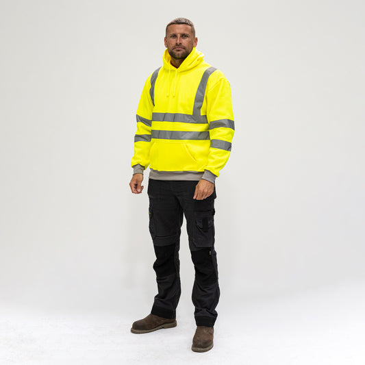 TIMCO Hi-Visibility Sweatshirt with Hood Yellow - Small - Image