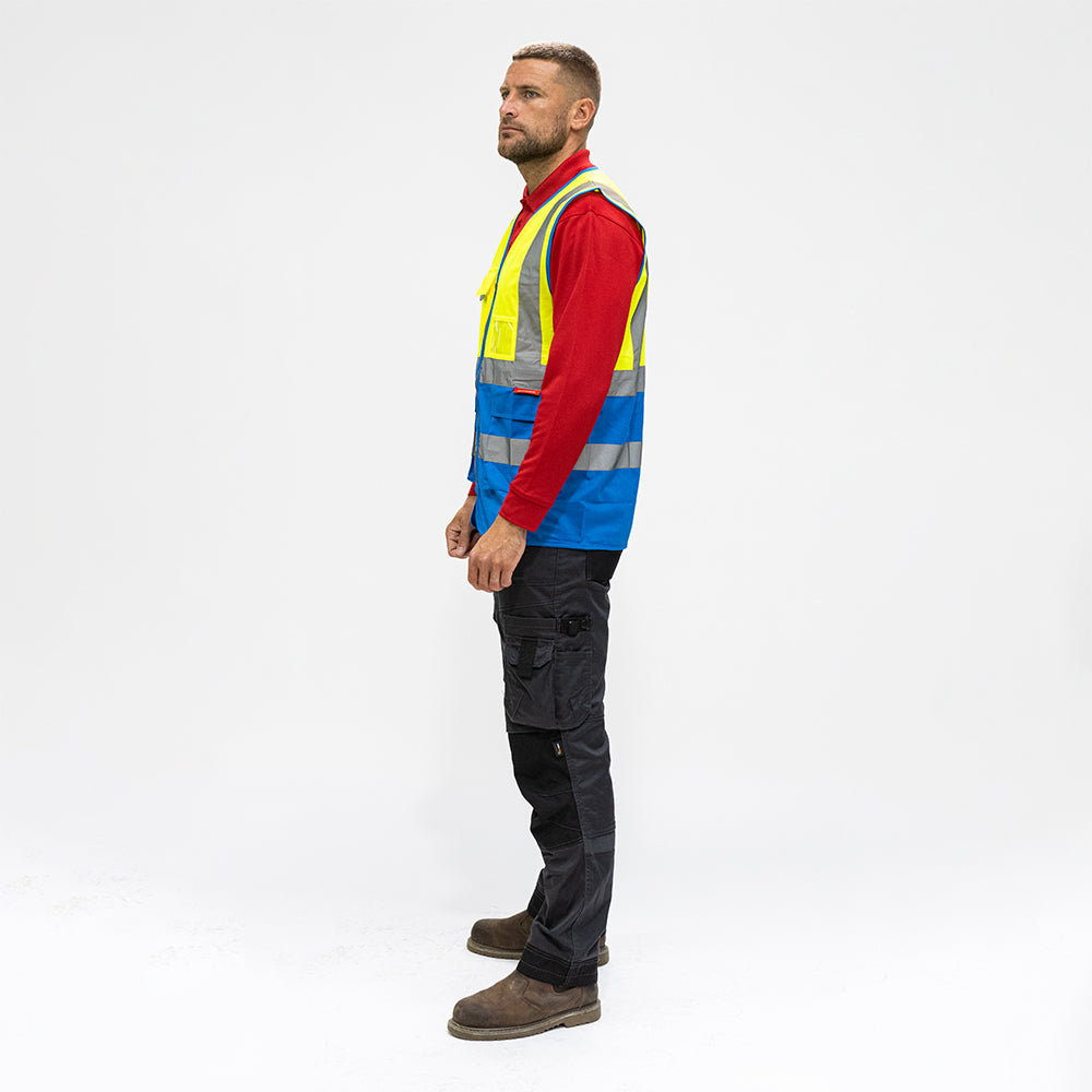 TIMCO Hi-Visibility Executive Vest Yellow & Blue - Small - Image