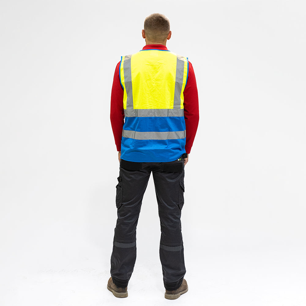 TIMCO Hi-Visibility Executive Vest Yellow & Blue - Small - Image