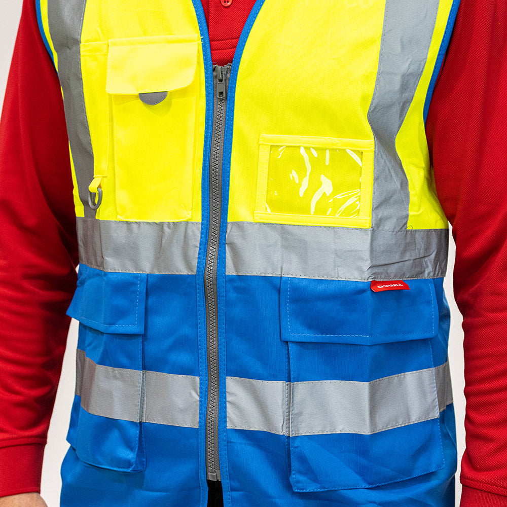 TIMCO Hi-Visibility Executive Vest Yellow & Blue - Small - Image