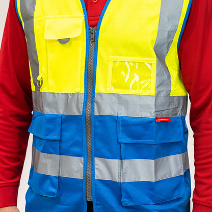 TIMCO Hi-Visibility Executive Vest Yellow & Blue - Small - Image