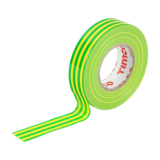 TIMCO PVC Insulation Tape Yellow & Green Stripe - 25m x 18mm - Image