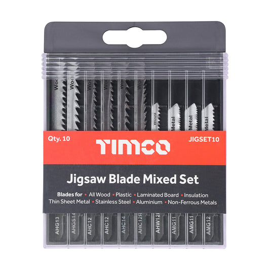 TIMCO Mixed Jigsaw Set Wood & Metal Cutting High Carbon Steel & HSS Blades - Mixed - Image