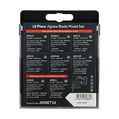 TIMCO Mixed Jigsaw Set Wood & Metal Cutting High Carbon Steel & HSS Blades - Mixed - Image