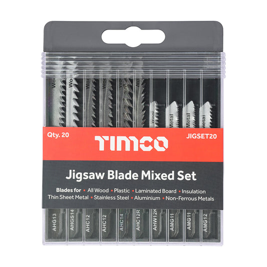 TIMCO Mixed Jigsaw Set Wood & Metal Cutting High Carbon Steel & HSS Blades - Mixed - Image