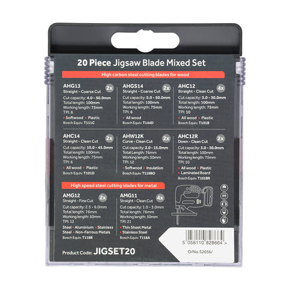 TIMCO Mixed Jigsaw Set Wood & Metal Cutting High Carbon Steel & HSS Blades - Mixed - Image