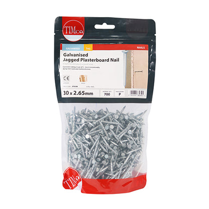 TIMCO Jagged Plasterboard Nails Galvanised - 30 x 2.65 - Image