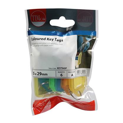 TIMCO Coloured Key Tags - Mixed Colours - Image