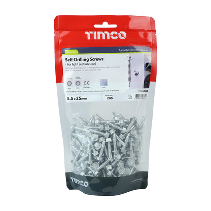 TIMCO Self-Drilling Light Section Screws Exterior Silver - 5.5 x 25 - Image