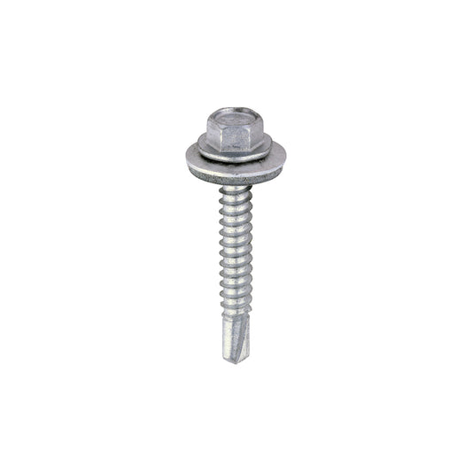 TIMCO Self-Drilling Light Section Screws Exterior Silver with EPDM Washer - 5.5 x 38 - Image