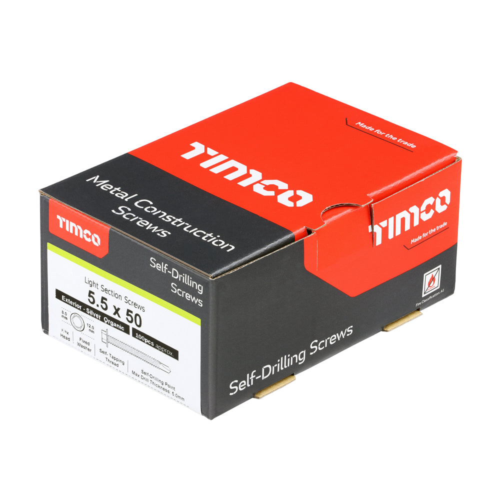 TIMCO Self-Drilling Light Section Screws Exterior Silver - 5.5 x 50 - Image