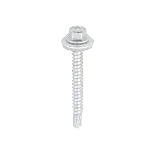 TIMCO Self-Drilling Light Section Screws Exterior Silver with EPDM Washer - 5.5 x 50 - Image
