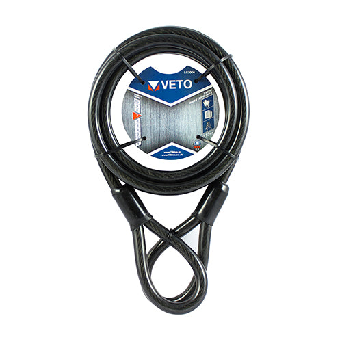 TIMCO Steel Braided Looped Security Cable - 15mm x 3m - Image