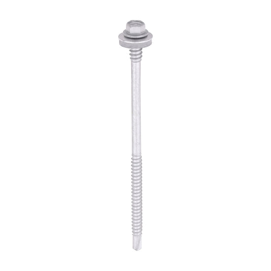 TIMCO Self-Drilling Light Section Composite Panel Screws Exterior Silver with EPDM Washer - 5.5/6.3 x 115 - Image