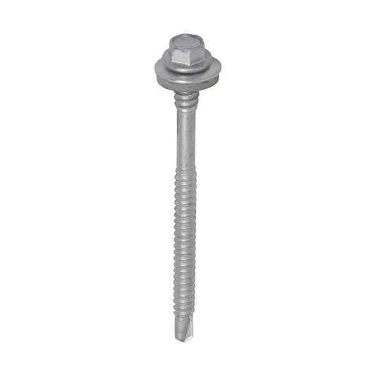 TIMCO Self-Drilling Light Section Composite Panel Screws Exterior Silver with EPDM Washer - 5.5/6.3 x 82 - Image