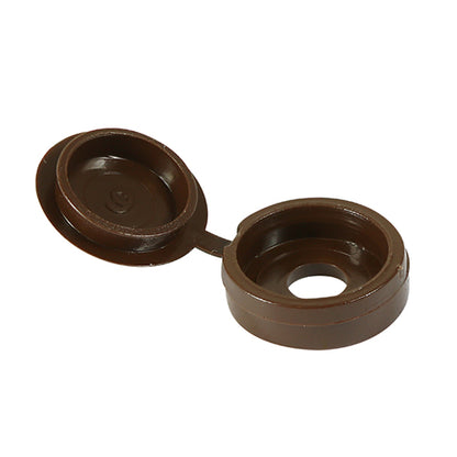 TIMCO Hinged Screw Caps Large Brown - To fit 5.0 to 6.0 Screw - Image