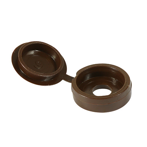 TIMCO Hinged Screw Caps Large Brown - To fit 5.0 to 6.0 Screw - Image