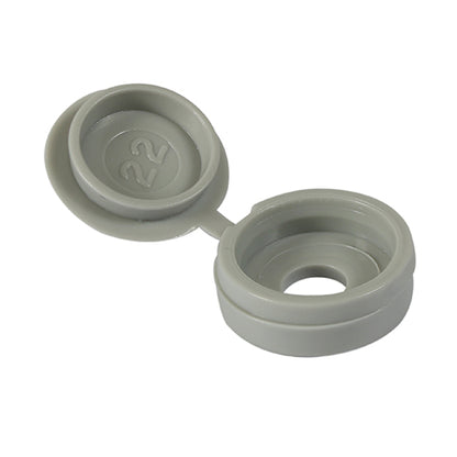 TIMCO Hinged Screw Caps Large Light Grey - To fit 5.0 to 6.0 Screw - Image