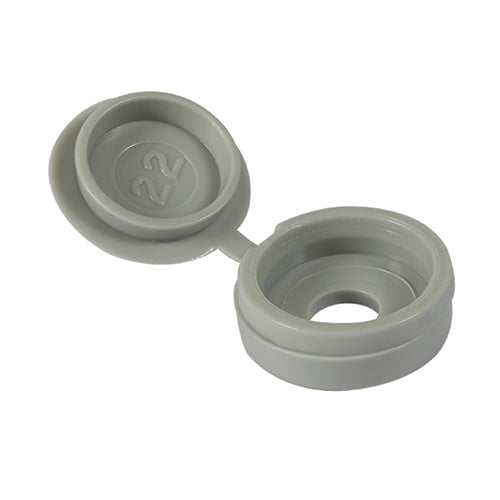 TIMCO Hinged Screw Caps Large Light Grey - To fit 5.0 to 6.0 Screw - Image