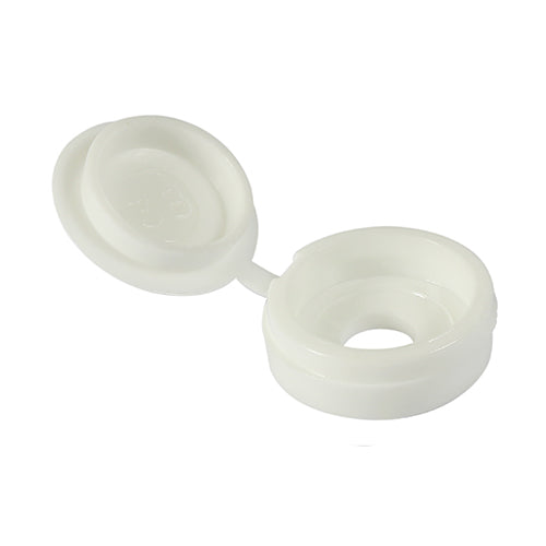 TIMCO Hinged Screw Caps Large White - To fit 5.0 to 6.0 Screw - Image