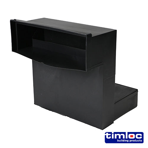 Timloc Telescopic Underfloor Vent Black - Up to 5 Courses - Image