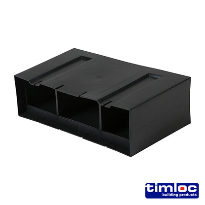 Timloc Underfloor Vent Horizontal Front Extension Black - +115mm - Image
